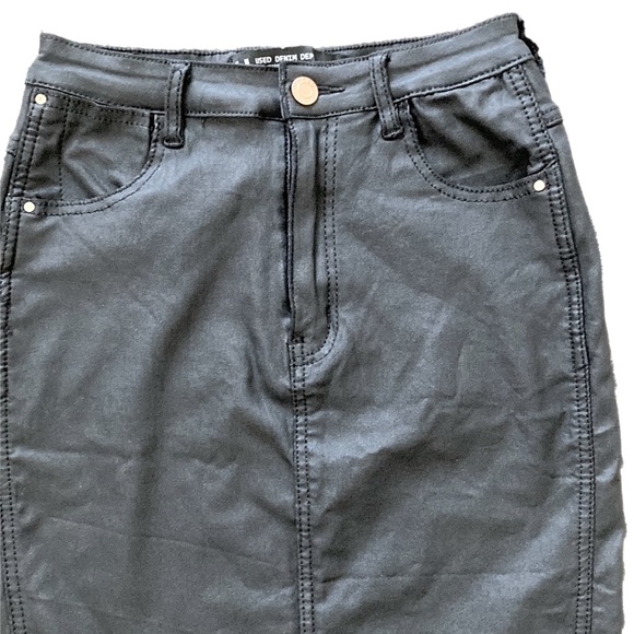 USED DENIM DEPT black stretch pencil Skirt Size 12 girls/ size 8 women - Picture 4 of 9